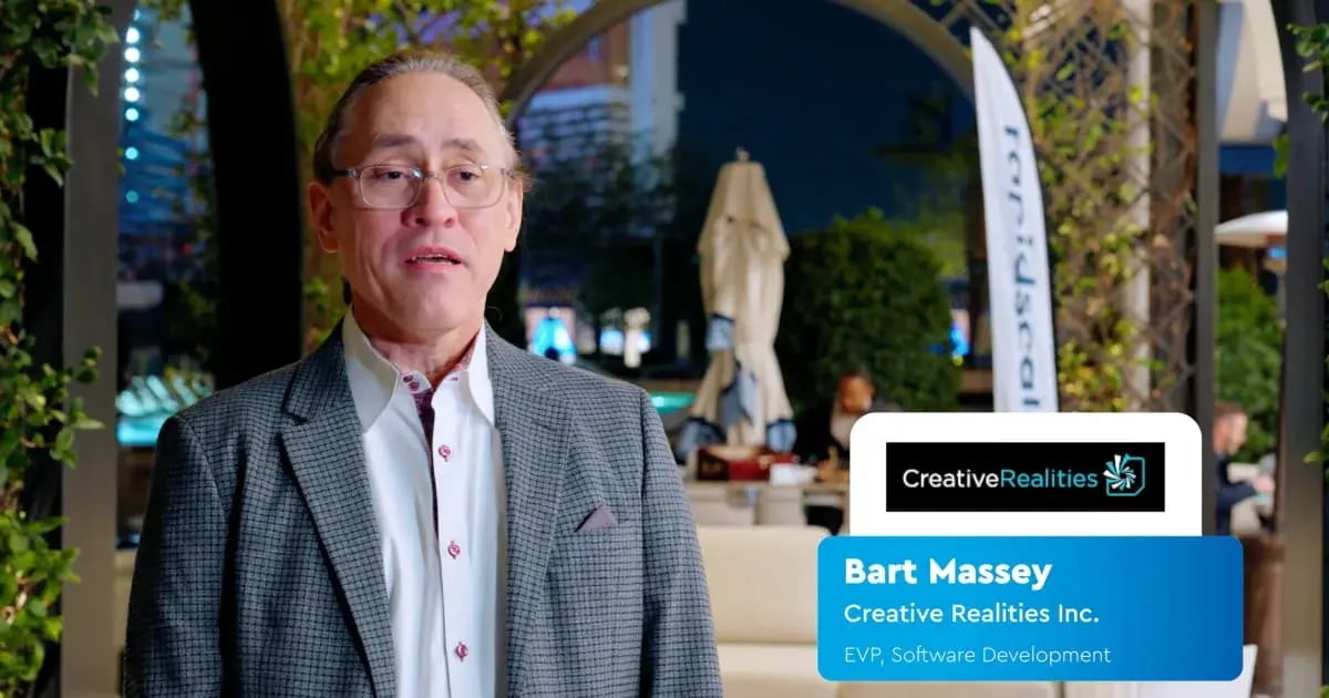 Video interview with Bart Massey, EVP of Software Development at Creative Realities Inc.