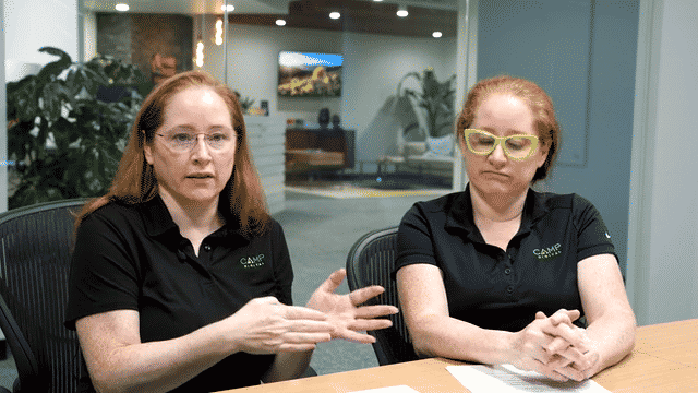 Camp Digital owners being interviewed in their office