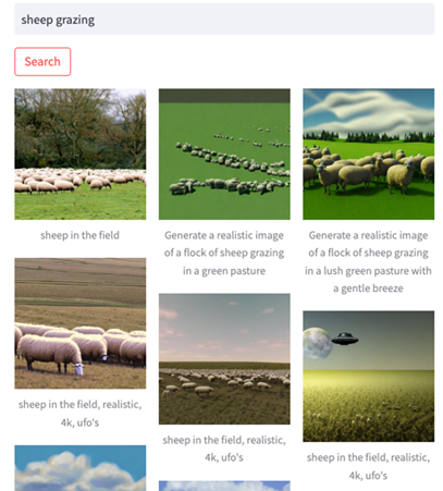 AI images of sheep grazing in fields