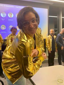 Rola Dali with her AWS Golden Jacket.