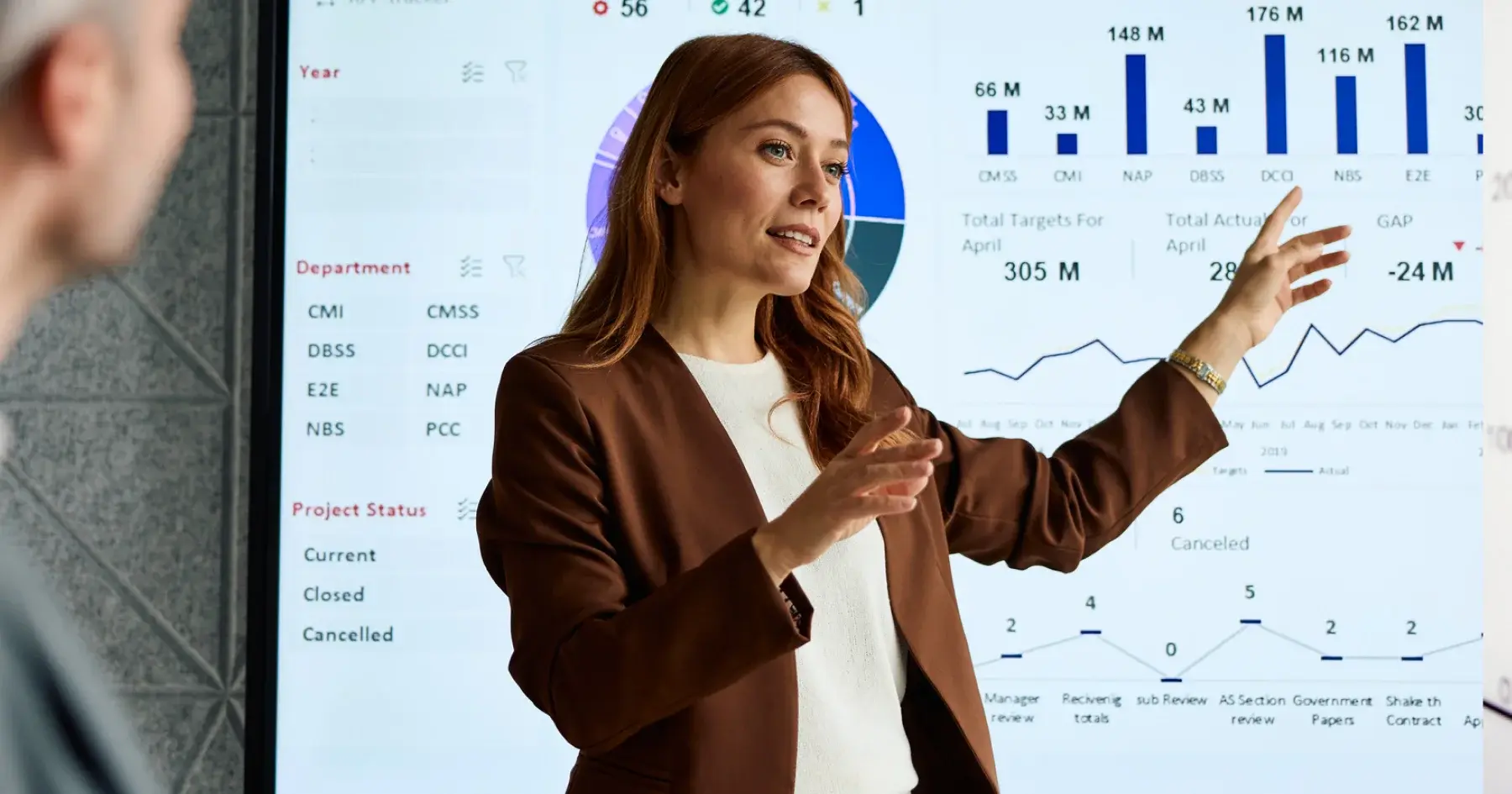 woman analyzing cost data