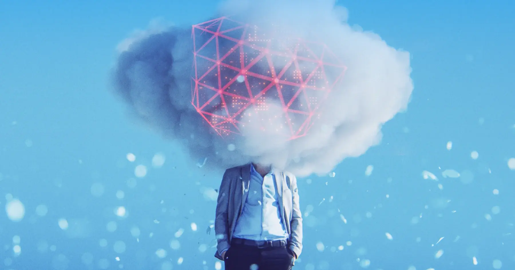 man with head in cloud wondering about cloud cost